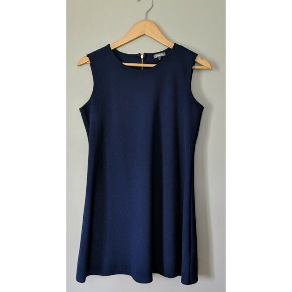 Neiman Marcus Shift Dress Womens 6 Navy Blue Gold Preppy Short Twee Heritage - Picture 3 of 5